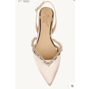 Jewel Badgley Mischka Champagne Camden Pointed Flat Dress Shoes Sz 6 NEW $99